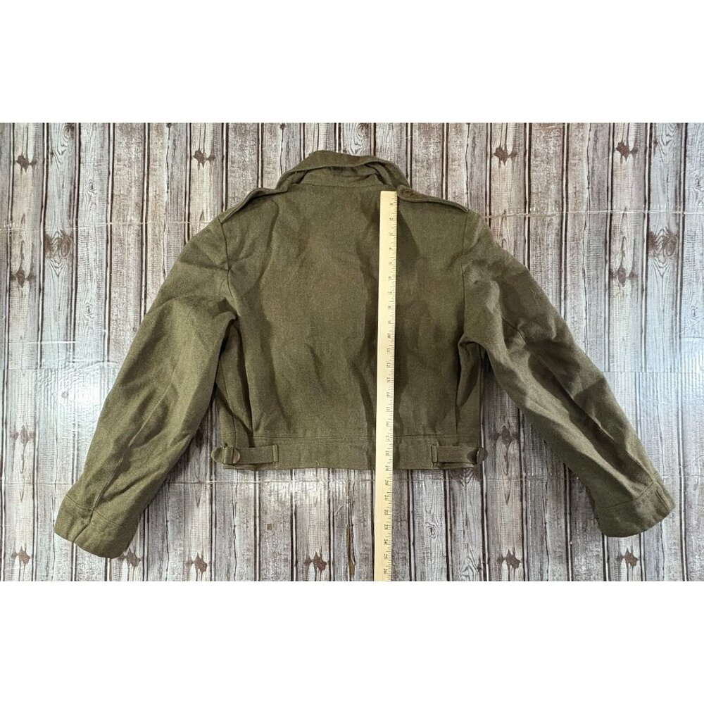 Miller & Gabbe Ltd Us Army Wool Cropped Jacket Sz Large Green Khaki Vintage 1955 View 4